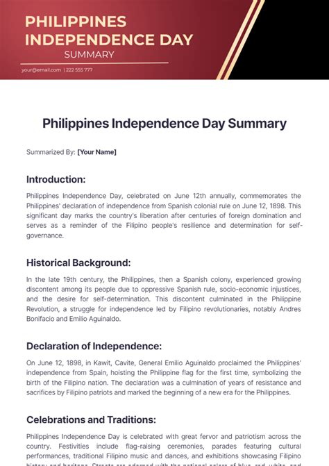 Independence Day summary .